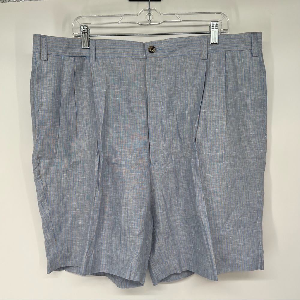 NWT Charleston Khakis Mens Linen Stripe Shorts